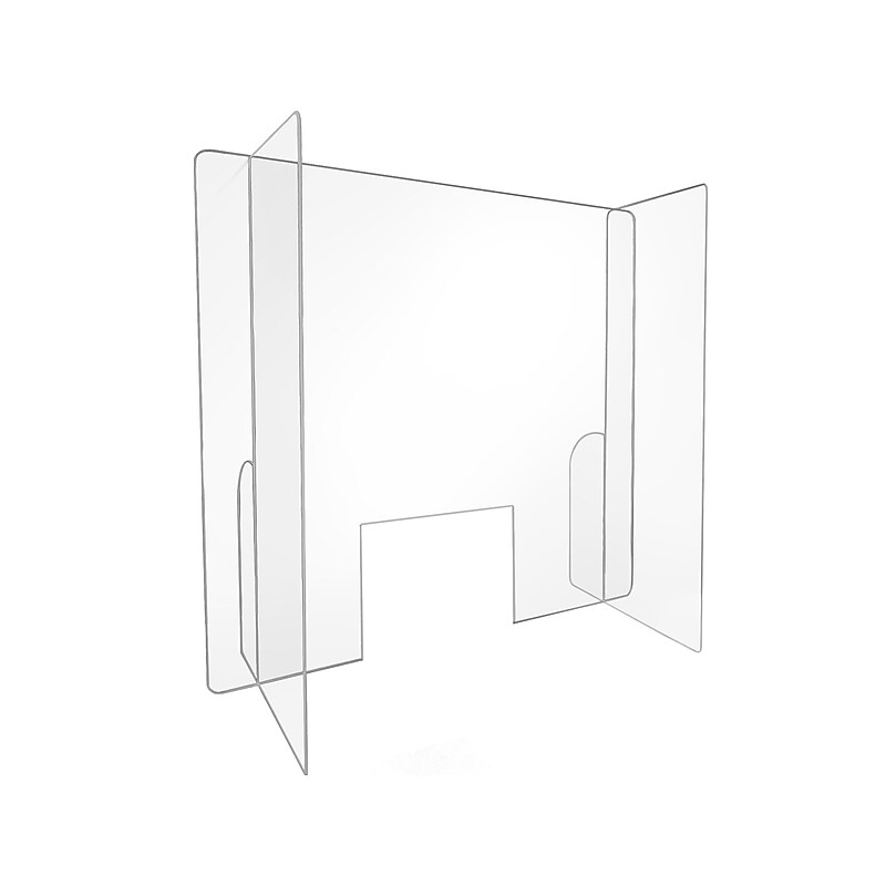 Gemini Surface Mount Sneeze Guard, 32"H x 32"W, Clear Acrylic (PSG3232-WW-25) image 1