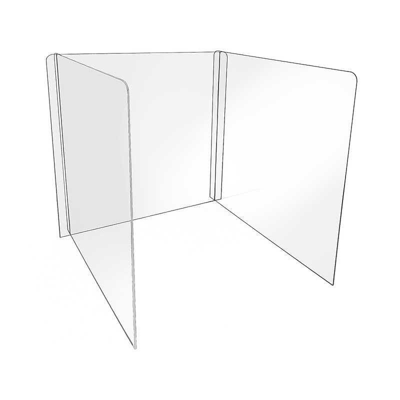 Gemini Freestanding Study Partition, 20″H x 20″W, Clear Acrylic (SDS2020-118) image 1