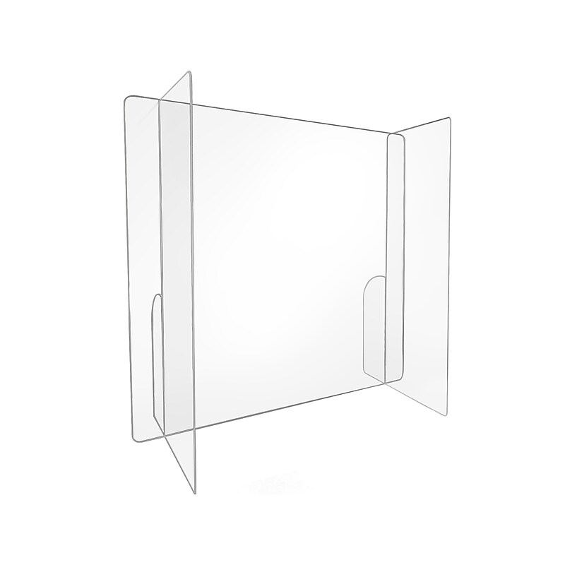 Gemini Surface Mount Sneeze Guard, 32"H x 32"W, Clear Acrylic (PSG3232-NW-118) image 1