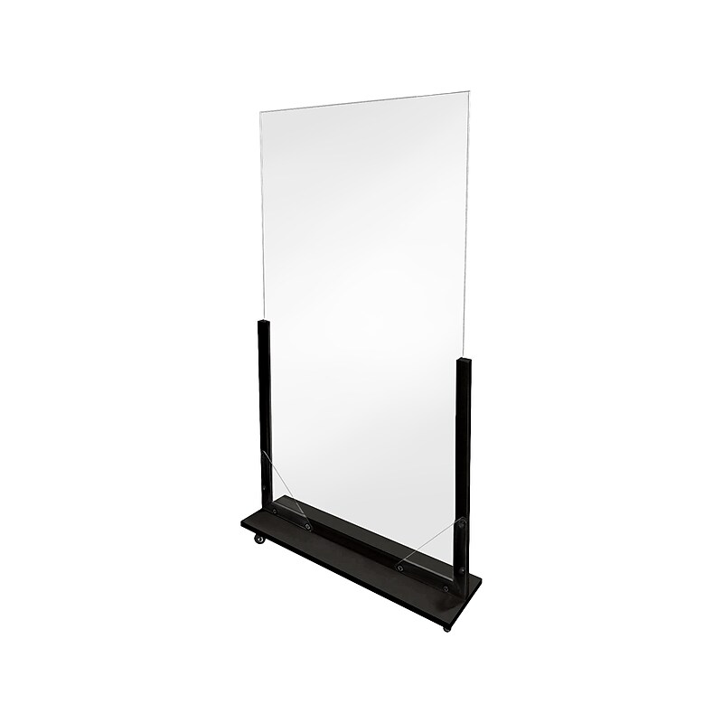 Gemini Freestanding Sneeze Guard, 72"H x 36"W, Clear Acrylic (PAD3672-B-25) image 1
