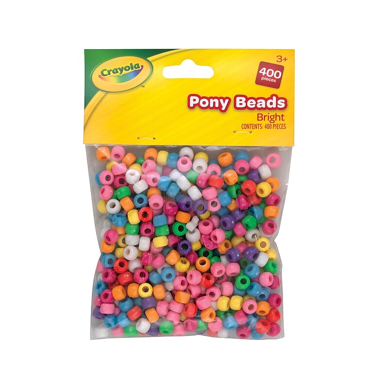 Crayola Pony Beads, Assorted Colors, 400/Pack (PAC3554-02CRA) image 1