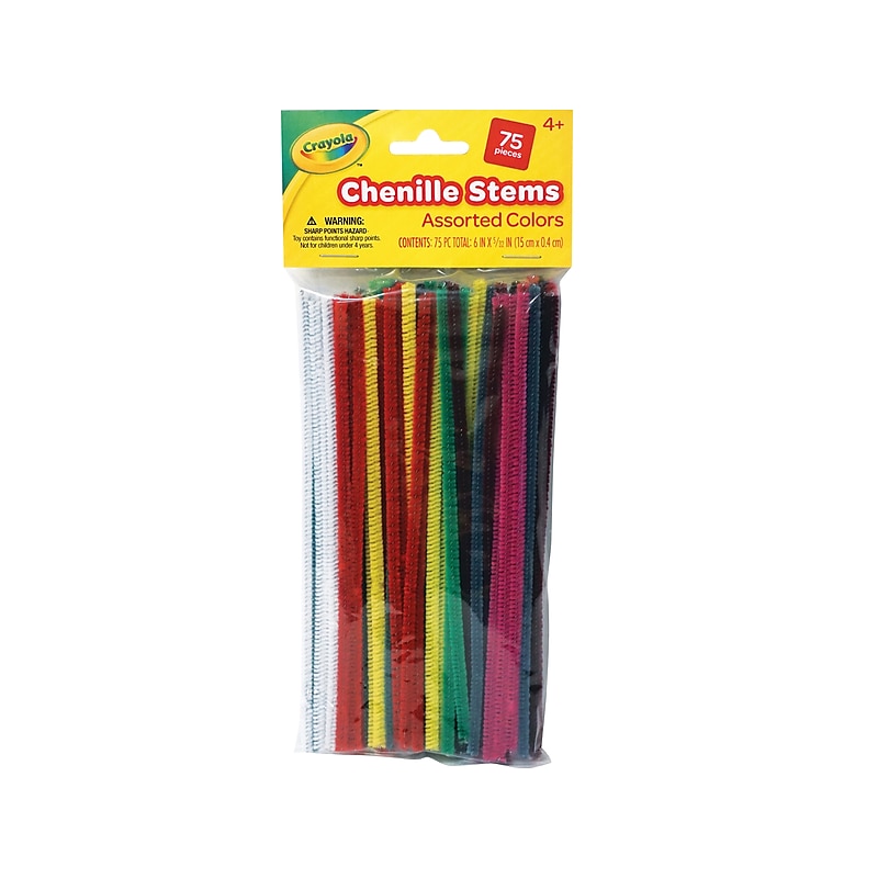 Crayola Chenille Stems, Assorted Colors, 75/Pack (PAC7100-02CRA) image 1