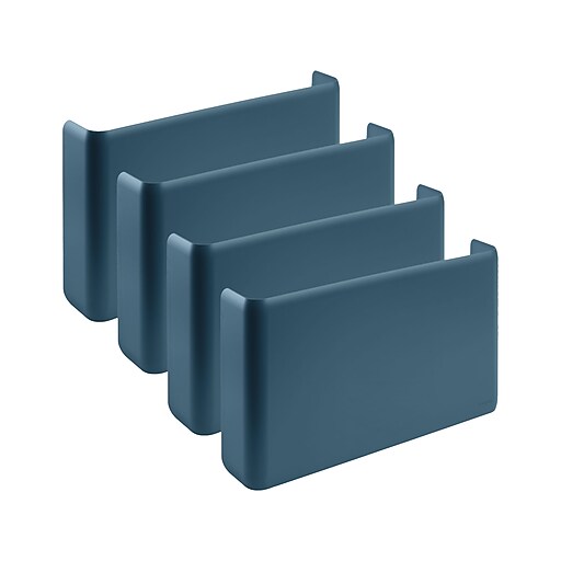 Poppin 1-Pocket Plastic Letter Size Wall File, Slate Blue, 4/Pack
