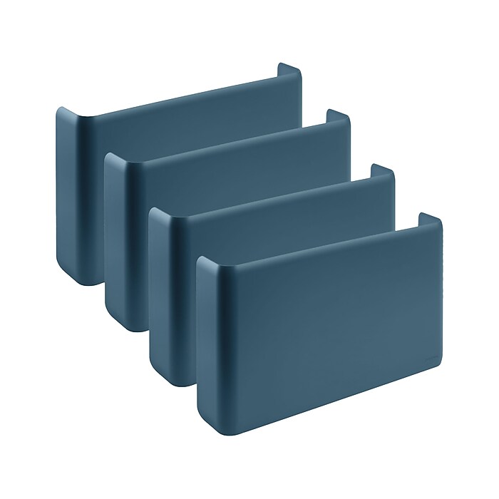 Poppin 1-Pocket Plastic Letter Size Wall File, Slate Blue, 4/Pack