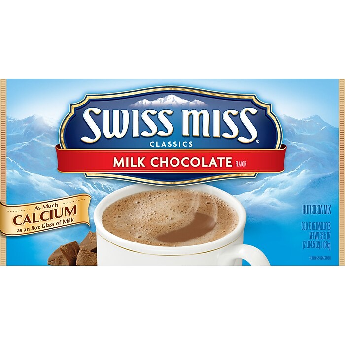 Swiss Miss Milk Chocolate Cocoa, 0.73 Oz., 50/Box (GOV47491) | Staples