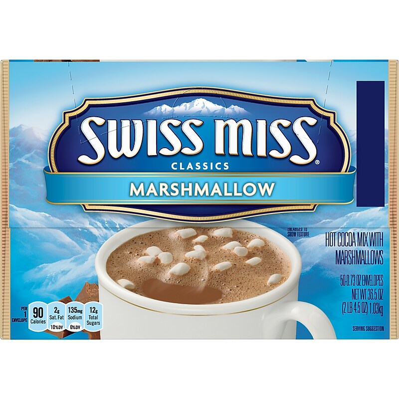 Swiss Miss Marshmallows Cocoa, 0.73 Oz., 50/Box (GOV47492) image 1
