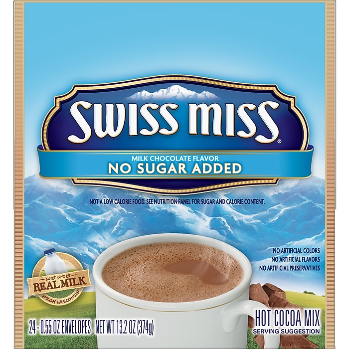 Swiss Miss No Sugar Added Cocoa, 0.55 Oz., 24/Box (HUN55584) | Staples
