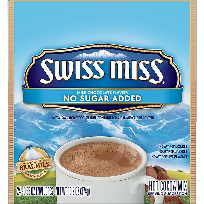 Swiss Miss No Sugar Added Cocoa, 0.55 Oz., 24/Box (HUN55584) image 1