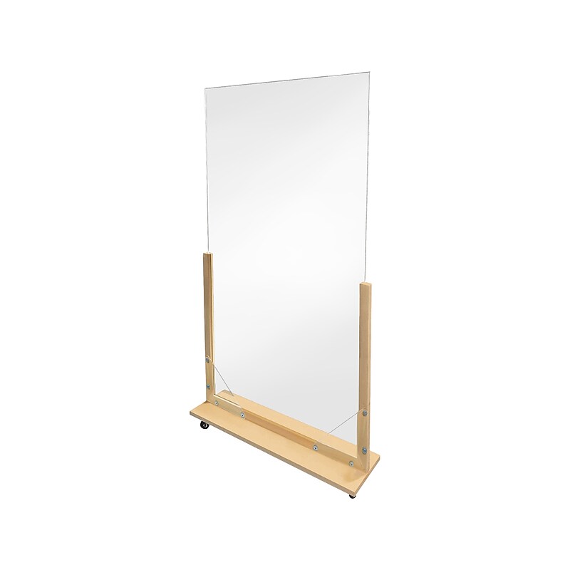Gemini Freestanding Sneeze Guard, 72"H x 36"W, Clear Acrylic (PAD3672-U-25) image 1