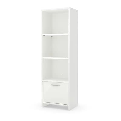 South Shore Step One Narrow 3-Shelf Bookcase with Door