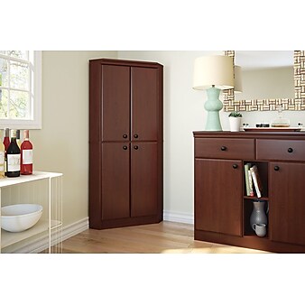 South Shore Morgan 62.5" Particle Board Storage Cabinet with 3 Shelves, Royal Cherry (10388)