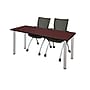 Regency 72"L x 24"W Kee Training Table- Mahogany/ Chrome & 2 Apprentice Chairs- Black (MT7224MHPCM09BK)~#|#~sp12068211_sc7