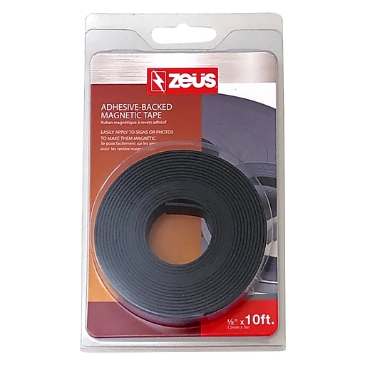 66010 10-ft x 1/2 in Details about   Baumgartens Adhesive-Backed Magnetic Tape Roll Black 