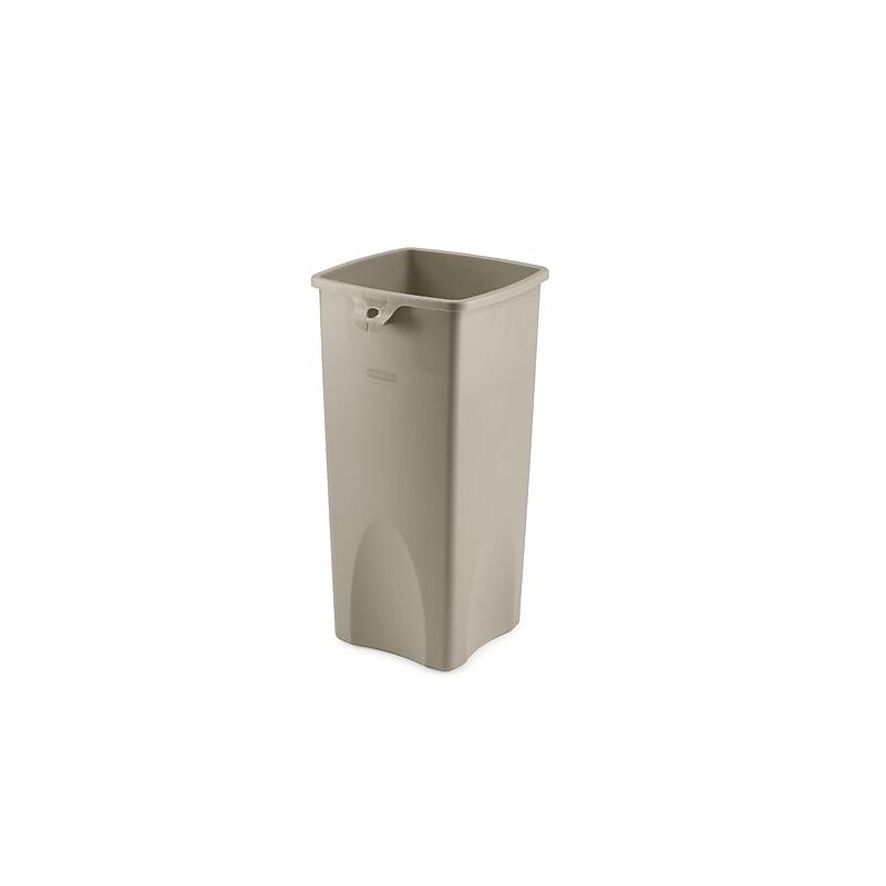 Rubbermaid Untouchable Indoor, Outdoor Trash Can w/ no Lid, Beige Resin, 23 Gal. (FG356988BEIG) image 1