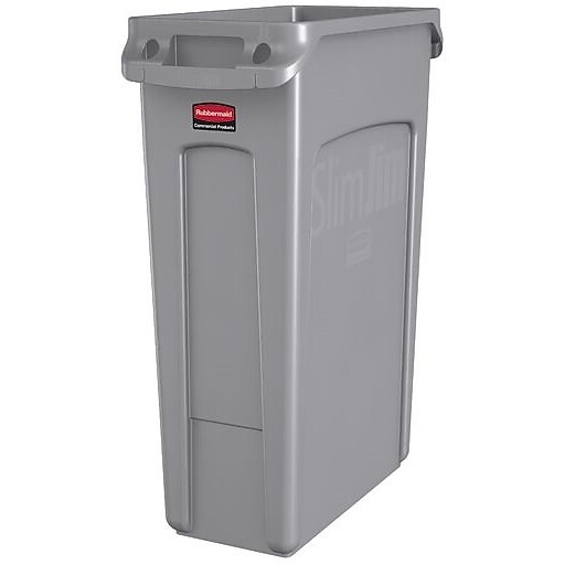 Rubbermaid Slim Jim Vented Rectangular Trash Can Waste Receptacle