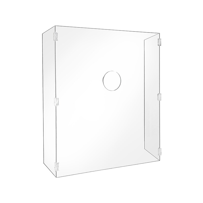 Gemini Freestanding Temperature Check Guard, 34"H x 28"W, Clear Acrylic (TCG2834-118) image 1