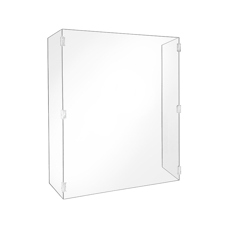 Gemini Freestanding Sneeze Guard, 34"H x 28"W, Clear Acrylic (HSG2834-NW-25) image 1