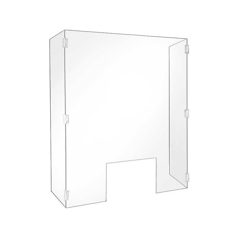 Gemini Freestanding Sneeze Guard with Window, 34"H x 28"W, Clear Acrylic (HSG2834-WW-118) image 1