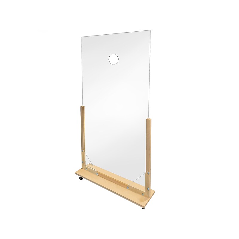 Gemini Freestanding Portable Temperature Check Divider, 72"H x 36"W, Clear Acrylic (PTC3672-U-25) image 1