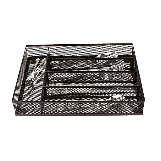 Mind Reader Mesh Cutlery Tray 2 Pack, Black (MESHCUT2BLK) Staples