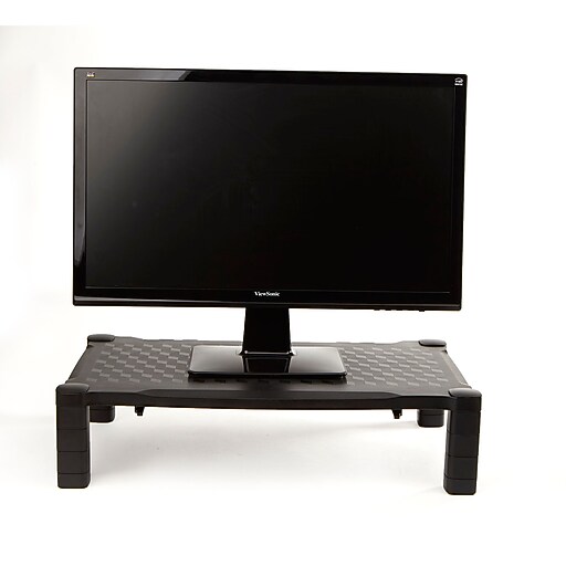Mind Reader Extra Wide Height Adjustable Monitor Stand/Riser, Black