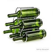Mind Reade Steel Framed Pyramid Shaped Wine Bottle Holder, Silver (WINEPYR-SIL)