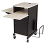 Oklahoma Sound PRC Series 3-Shelf Metal Mobile Presentation Cart with Lockable Wheels, Black (PRC450)~#|#~sp121246359_sc7