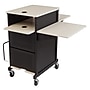 Oklahoma Sound PRC Series 3-Shelf Metal Mobile Presentation Cart with Lockable Wheels, Black (PRC450)~#|#~sp121246360_sc7