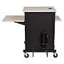 Oklahoma Sound PRC Series 3-Shelf Metal Mobile Presentation Cart with Lockable Wheels, Black (PRC450)~#|#~sp121246362_sc7