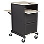 Oklahoma Sound PRC Series 3-Shelf Metal Mobile Presentation Cart with Lockable Wheels, Black (PRC400)~#|#~sp121246376_sc7