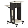 Oklahoma Sound PRC Series 4-Shelf Metal Mobile Presentation Cart with Lockable Wheels, Black/Ivory Wood (PRC200)~#|#~sp121246408_sc7