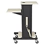 Oklahoma Sound PRC Series 4-Shelf Metal Mobile Presentation Cart with Lockable Wheels, Black/Ivory Wood (PRC200)~#|#~sp121246412_sc7