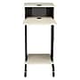 Oklahoma Sound PRC Series 4-Shelf Metal Mobile Presentation Cart with Lockable Wheels, Black/Ivory Wood (PRC200)~#|#~sp121246413_sc7