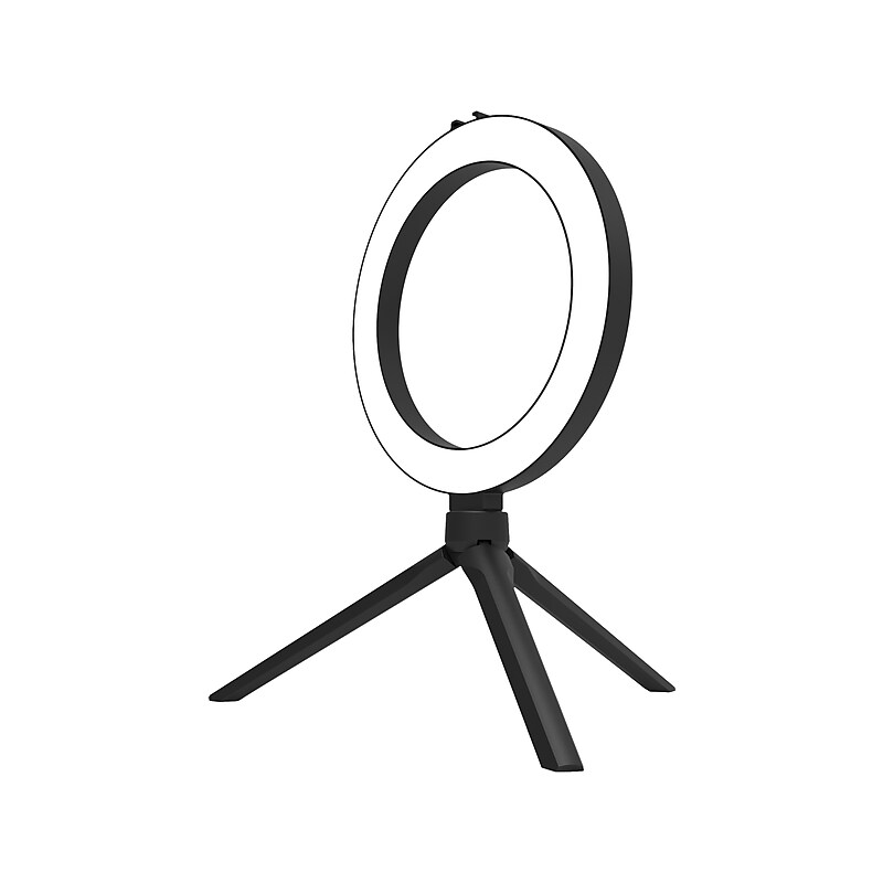 Tzumi On Air HaloLight Tripod with LED Ring Light, Black (8071ST) image 1