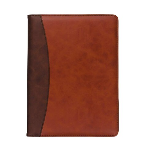 Samsill Faux Leather Padfolio/Notepad, Tan/Brown (71656) Staples