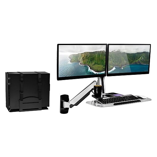 MountIt! Sit Stand Wall Mount Workstation, Articulating Standing Desk