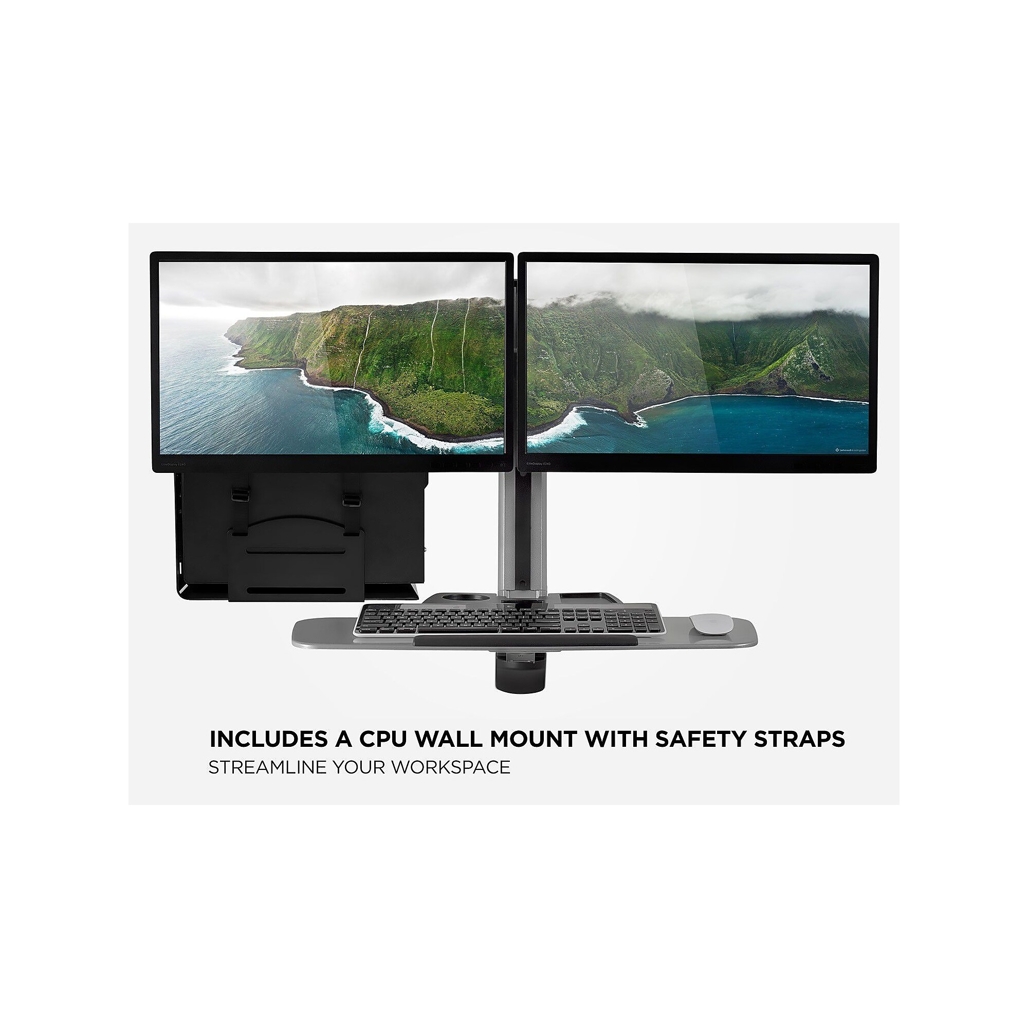Mount-It! Sit Stand Wall Mount Workstation, Articulating Standing Desk for Dual Monitors, Floating Keyboard Tray (MI-7906) Sansujyuku sansujyuku.com
