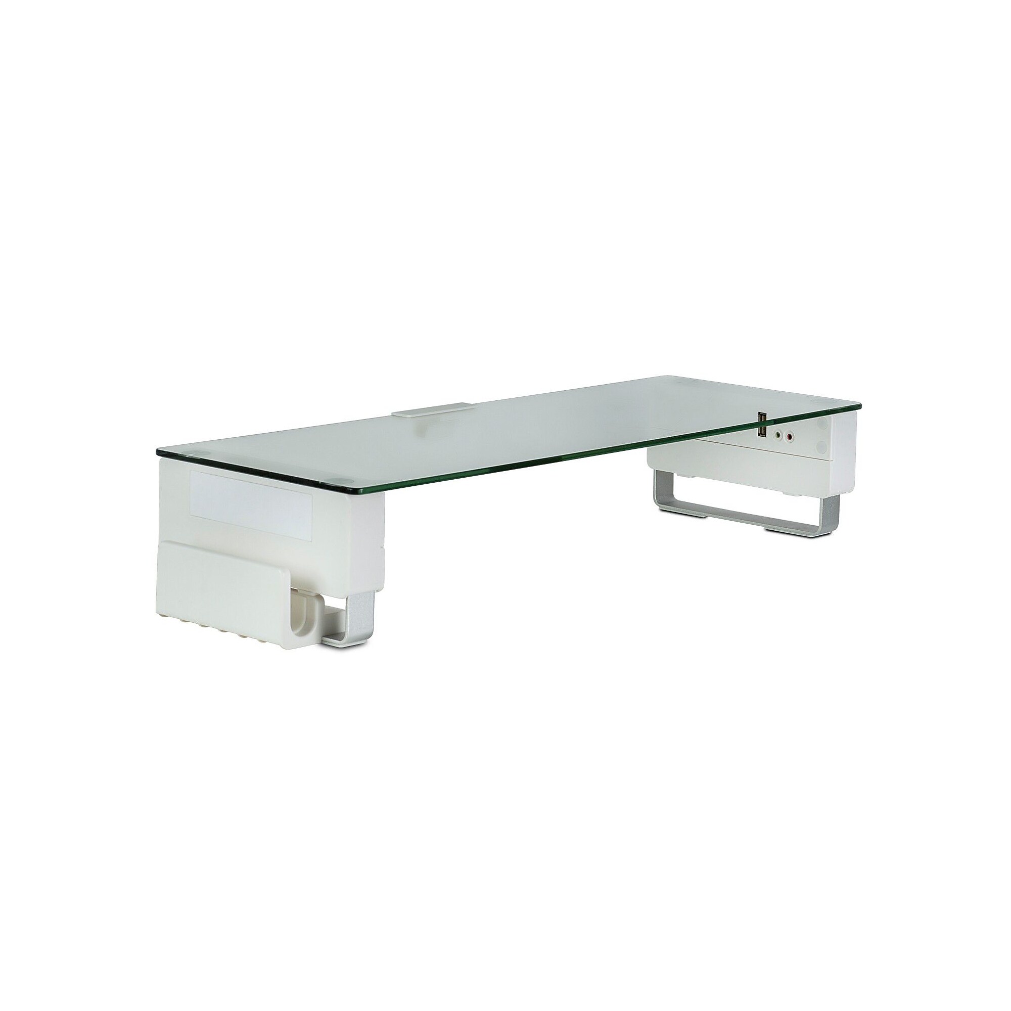 Mount-It! Tempered Glass Height Adjustable Monitor Riser With 3 USB Ports, Up to 32″,  (MI-7265) Sansujyuku sansujyuku.com