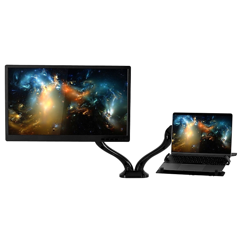 Mount-It! Adjustable Mounts, Up to 27" Monitor, Black (MI-6352LTMN) image 1