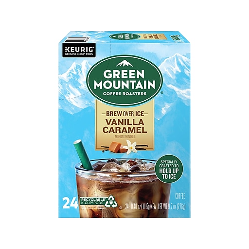 Green Mountain Coffee Roasters Coffee, Brew Over Ice, Vanilla Caramel, K-Cup Pods - 24 pack, 0.40 oz pods