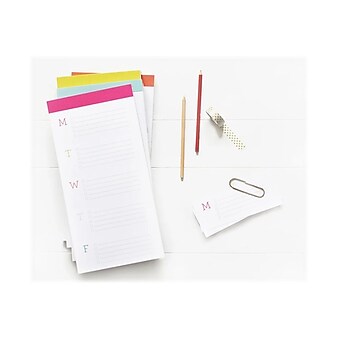 Lake + Loft the Big ta-do Notepad, 7" x 14", Ruled, White/Papaya, 52 Sheets/Pad (BTD-001)