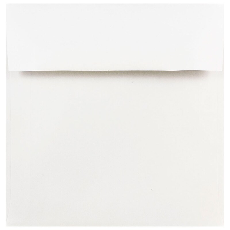 JAM Paper 8 x 8 Square Invitation Envelopes, White, 25/Pack (3992315) image 1