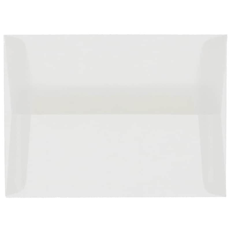 JAM Paper A7 Translucent Vellum Invitation Envelopes, 5.25 x 7.25, Clear, 50/Pack (2851295I) image 1