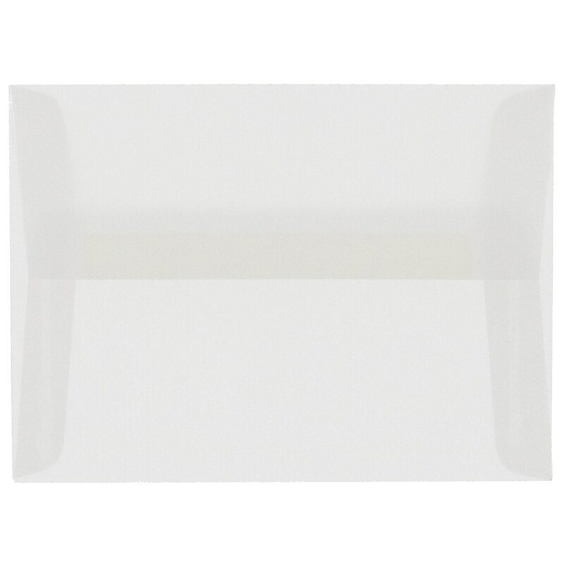 JAM Paper A7 Translucent Vellum Invitation Envelopes, 5.25 x 7.25, Clear, 25/Pack (2851295) image 1