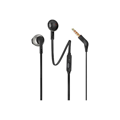 JBL TUNE 205 Stereo Earbud Headphones, Black (JBLT205BLKAM) | Staples