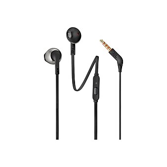 JBL TUNE 205 Stereo Earbud Headphones, Black (JBLT205BLKAM)