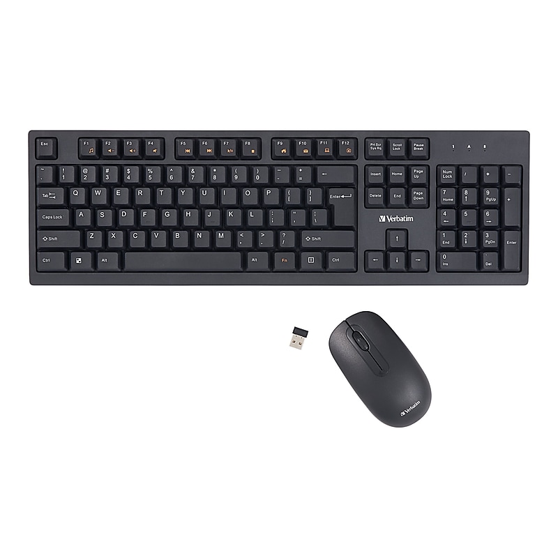 Verbatim Wireless Keyboard and Optical Mouse Combo, Black (70724) image 1