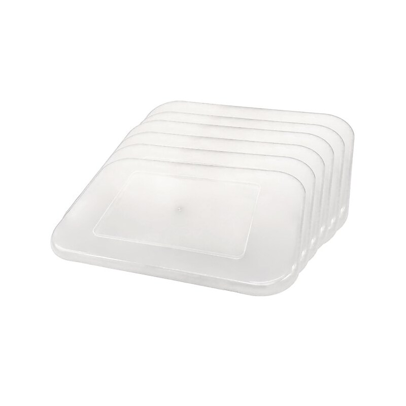 Teacher Created Resources Plastic Storage Bin Lid,  7.875" x 11.5" x 0.5", Clear, 6/Bundle (TCR20342BN) image 1