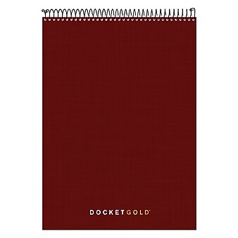 TOPS Docket Gold Notepad, 8.5" x 11.75", Project Ruled, Maroon, 70 Sheets/Pad (63753)