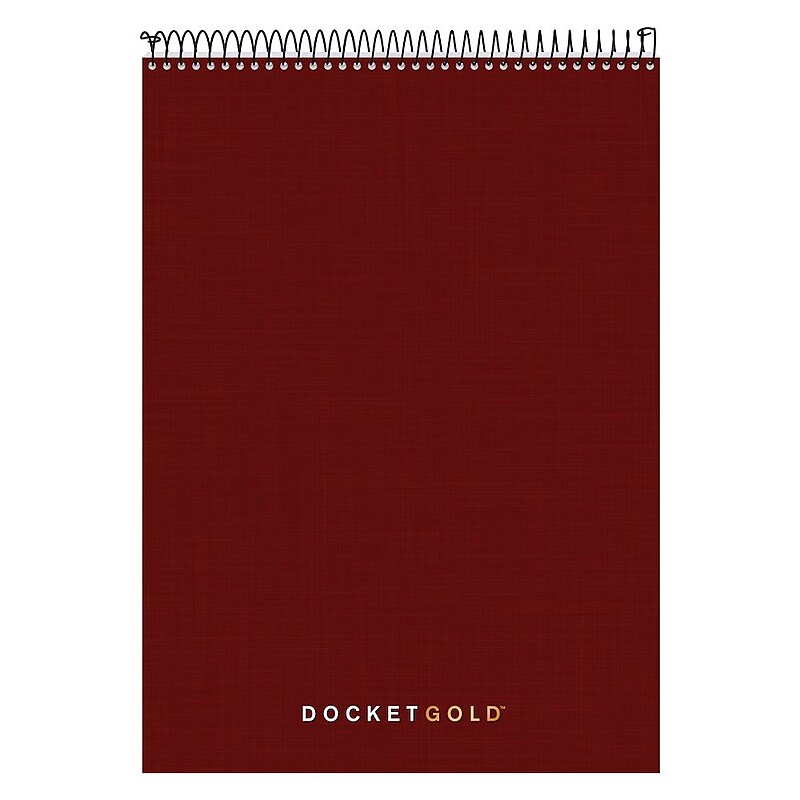 TOPS Docket Gold Notepad, 8.5" x 11.75", Project Ruled, Maroon, 70 Sheets/Pad (63753) image 1